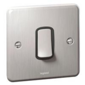 Synergy™ Authentic - 1 gang 1-way switch - 10AX - Brushed Stainless Steel